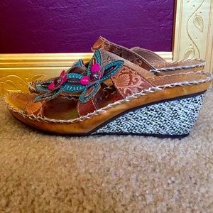 Spring Step L’ Artiste Wedge Sandal size 38